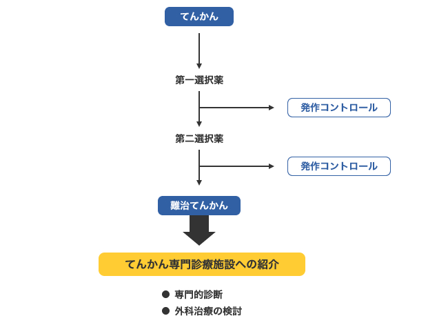 てんかん治療のフローチャート